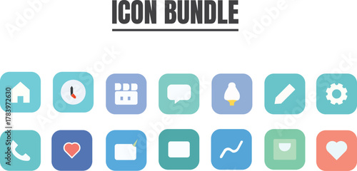 Collection of Clean App Icons for Mobile and Web UI