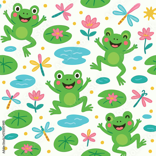 Frogs, Dragonflies and Summer Lilies