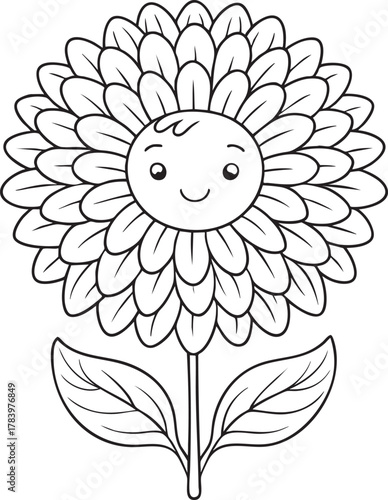 An adorable cartoon flower coloring page for kids a fun activity to learn and play