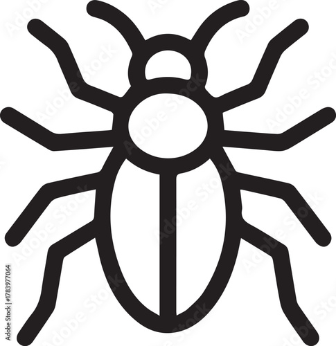 Simple line art of an insect, perfect for websites and apps, showing pest control, nature, science, biology, or a basic bug icon for education