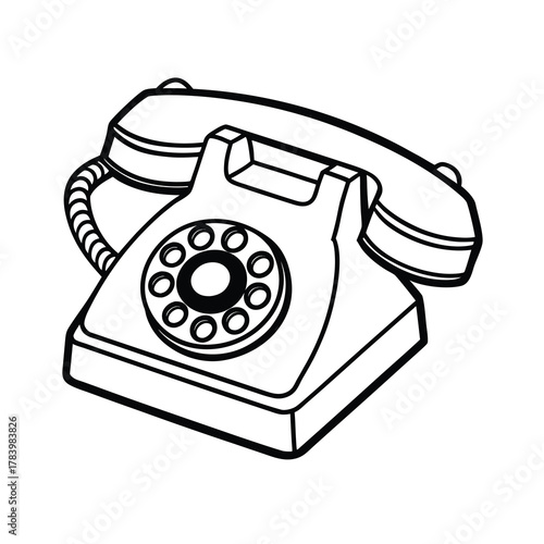 retro telephone isolated on white