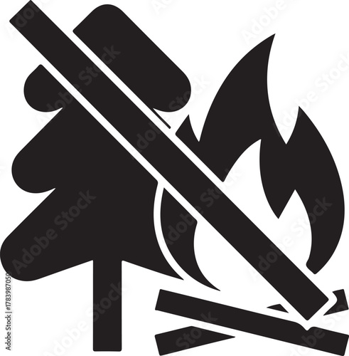 Prevent Wildfires Campfire Prohibition Icon