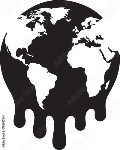 Melting Earth Global Warming Crisis Illustration