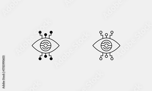 AI Eye vector icon set stock illustration