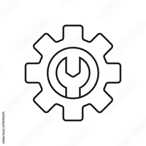 configuration. settings. configuration icons. repair. black and white icons. on a white background. vector. settings. fix the problem. find a solution. repair wizard.