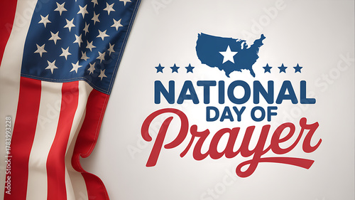 National Day of Prayer Text with US Map and American Flag religion faith