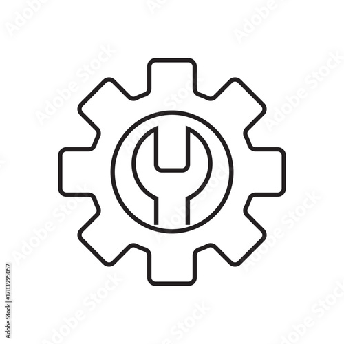 configuration. settings. configuration icons. repair. black and white icons. on a white background. vector. settings. fix the problem. find a solution. repair wizard.