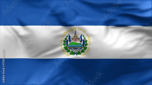 El Salvador flag is waving in the wind. High-quality flags are perfect. They are perfect for various creative projects.