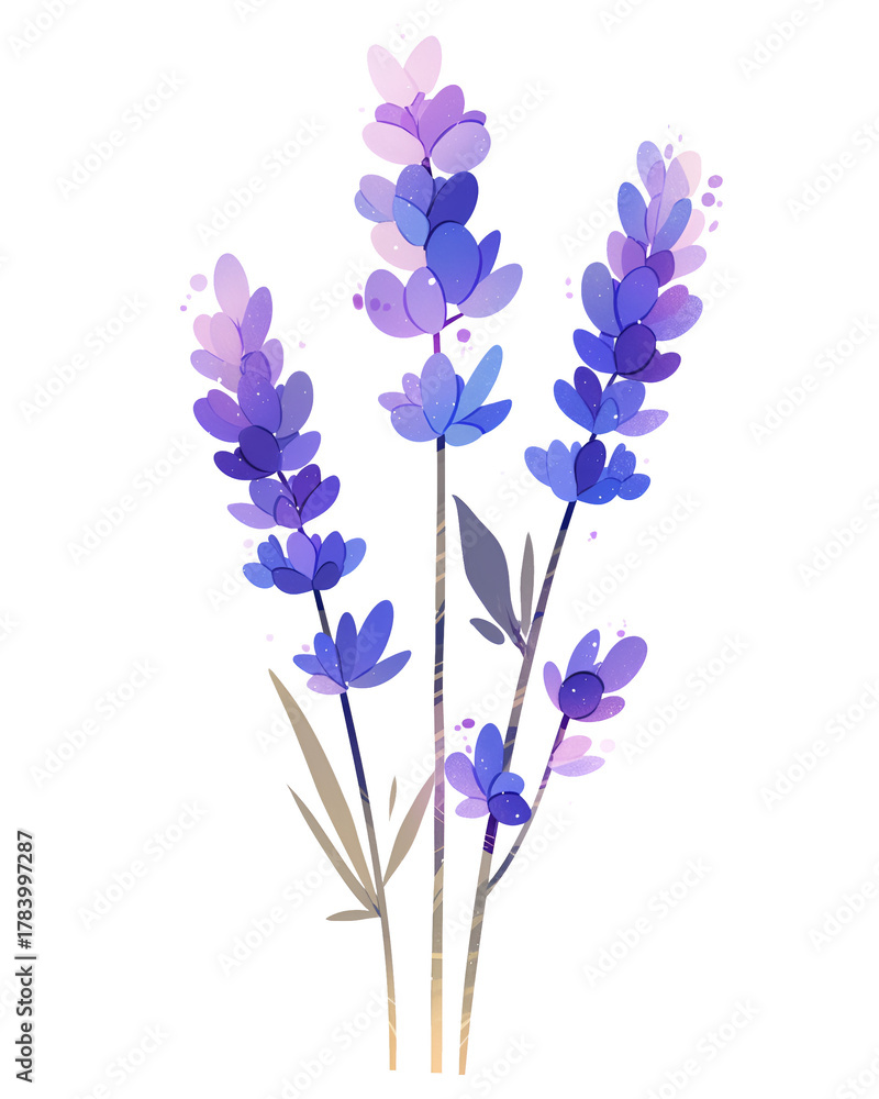 Obraz premium Chibi lavender transparent png in cute simplified form
