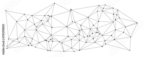 Abstract polygonal mesh network with dynamic lines and points perfect for technology backgrounds, science presentations, or modern web design isolated on white background vector illustration