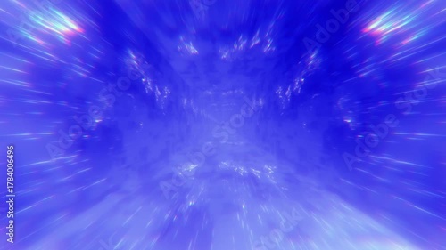 Flying through seamless loop animation of Hyper Warp immersive futuristic effect background as rectangle corridor created by 3D modeling.