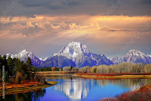 Afternoon light over the Grand Teton Range