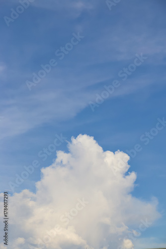 beautiful blue sky with clouds on bright sunny day in Chiang Mai Thailand