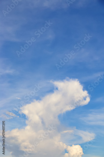beautiful blue sky with clouds on bright sunny day in Chiang Mai Thailand