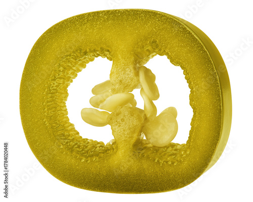 Jalapeno Pepper slice, isolated, full depth of field