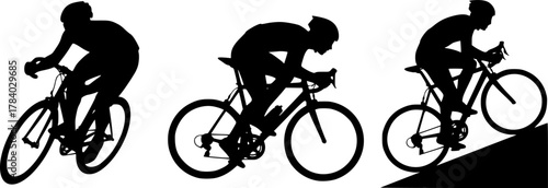 high quality race bicyclist silhouette - vector. Transparent background PNG, cutout	
