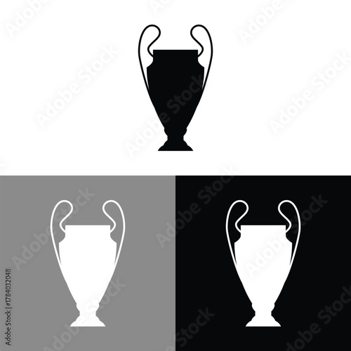 Trophies for black and white sports championships 