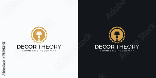 Decor Theory Home Staging Company Logo with Stylized Lamp Icon