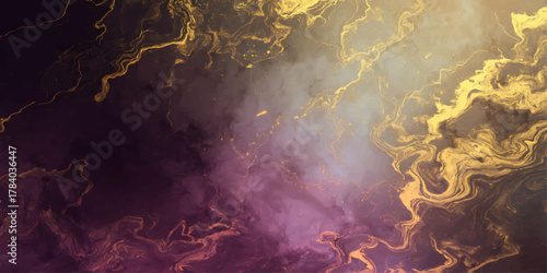 Fiery light texture of dark night storm clouds with smoke and blue flame backdrop