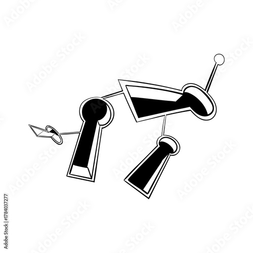 Conceptual diagram of intertwined keyholes, symbolizing unlocking possibilities and hidden depths