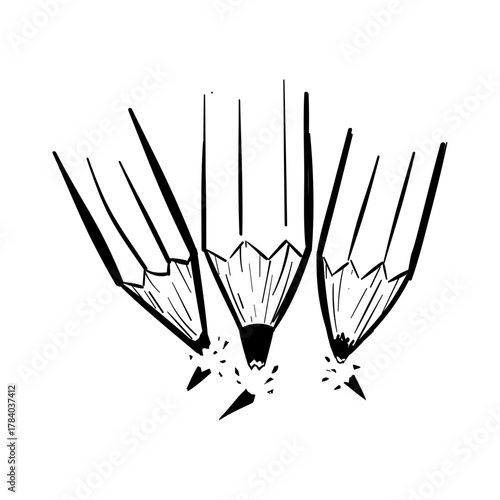 Broken Pencil Tips Illustrating Creative Block and the Struggle of Drawing