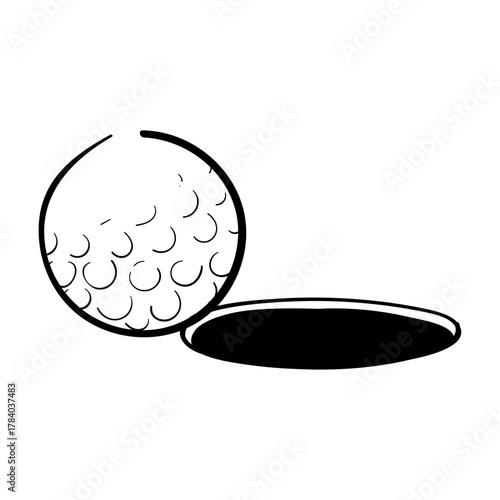 Mastering the Green A refined graphic concept illustrating a golf ball's precise path towards the hole