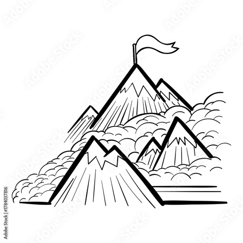 Reaching the summit a symbolic illustration of achieving goals and overcoming challenges