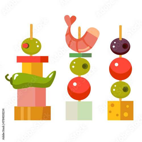spanish tapas vector illustration