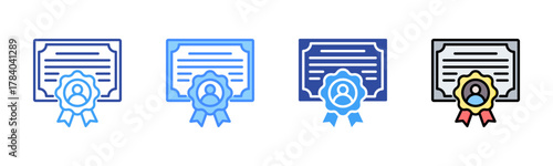 Certificate Icon, Multi Styles Icon Set