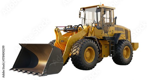 3D Realistic Front loader isolated
