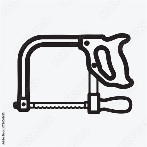 Line art Carpenter tools saw vector design