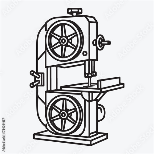 Line art Crapenter tool sawmil vector design