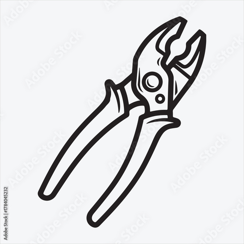 Line art Carpenter tools vector design