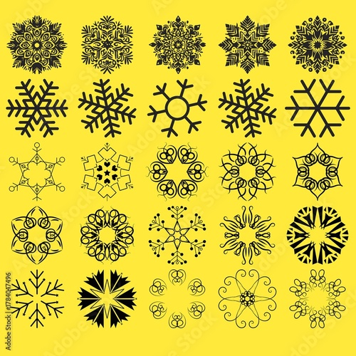 Snowflake Designs Winter Snowflake Patterns Frozen Snowflake Clipart Snowflake Icon Set Crystal Snowflake Illustrations Minimalist Snowflake Art Christmas Snowflake Graphics