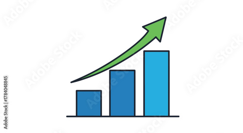 Free Download Rising bar graph illustration showing growth and positive trend silhouette - GFXLoad
