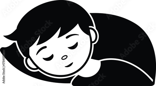 Sleeping Boy Vector Icon
