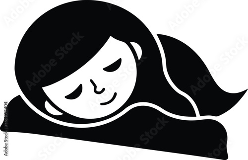 Sleeping Girl Vector Icon