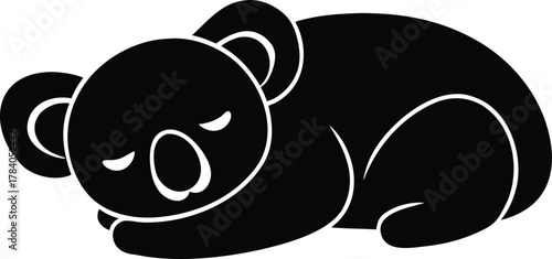 Sleeping Koala Vector Icon