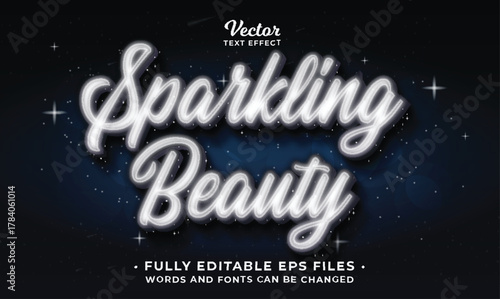 sparkling beauty text effect editable eps cc