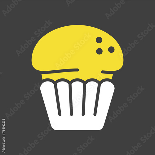 Delicious Cupcake Sweet Dessert Glyph Icon
