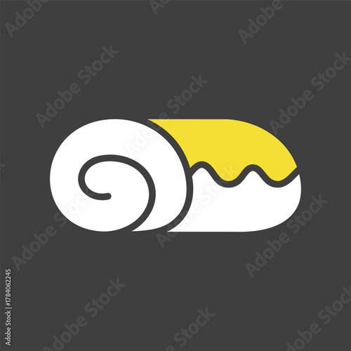Delicious Sweet Sponge Cake Roll Glyph Icon