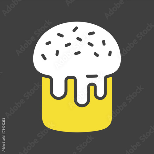 Easter Bread Kulich Traditional Festive Glyph Icon