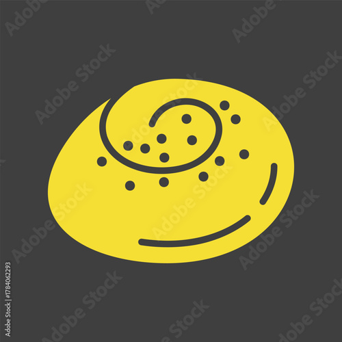 Delicious Poppy Seed Bun Glyph Icon