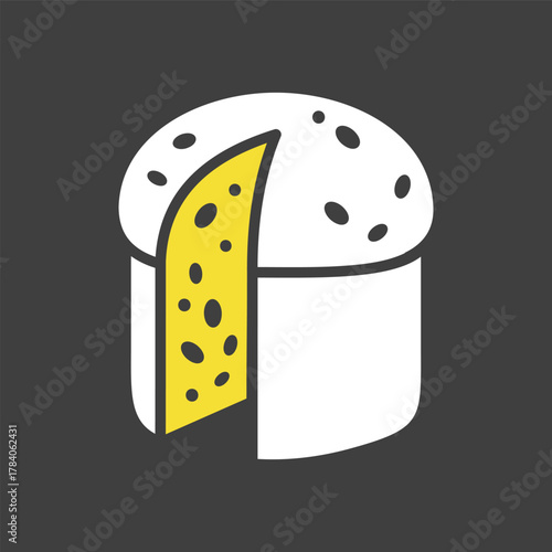 Traditional Italian Panettone Holiday Bread Glyph Icon