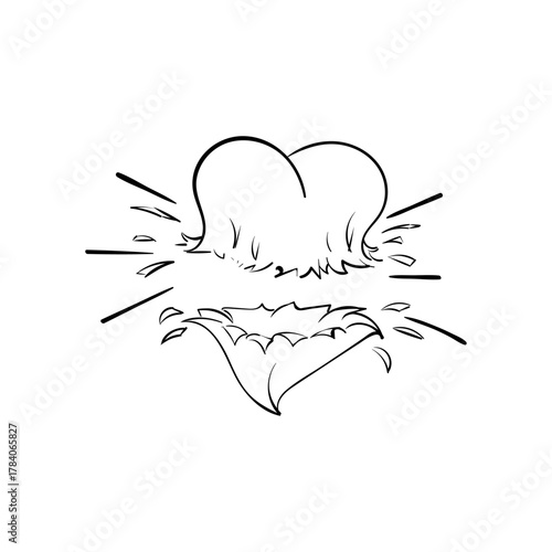 Heartbreak Burst A Symbol of Emotional Pain and Broken Relationships Illustrated Concept