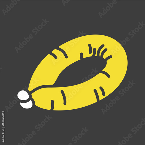 Smoked Ring Sausage Glyph Vector Icon