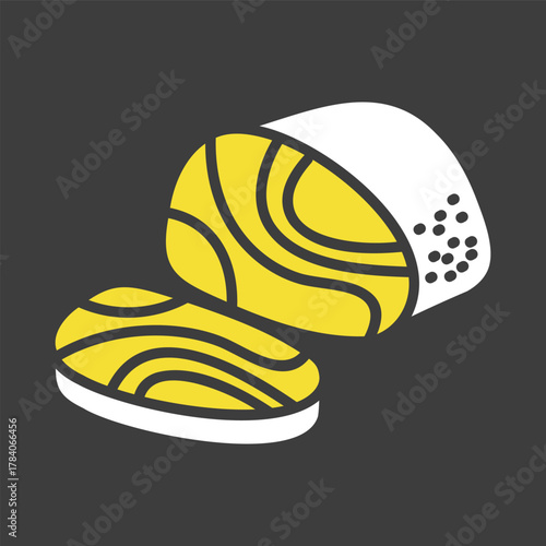 Sliced Pastirma Cured Meat Glyph Icon