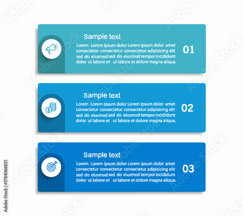 Wallpaper Mural Business infographic design template with 3 options, steps or processes. Can be used for workflow layout, diagram, annual report, web design	
 Torontodigital.ca