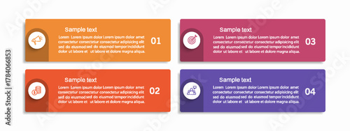 Infographic template with 4 options, workflow, process chart. Can be used for workflow layout, diagram, annual report, web design, steps or processes	
