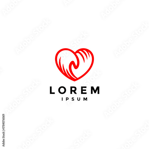 Caring Hand of Love Lines Logo Design. Two Hands Loving Deeply in Heart Logo Design.